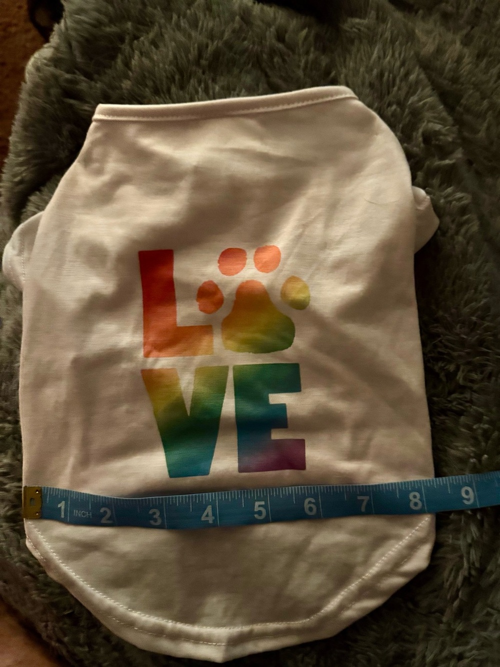Rainbow Love Paw White Dog Shirt - Unbranded